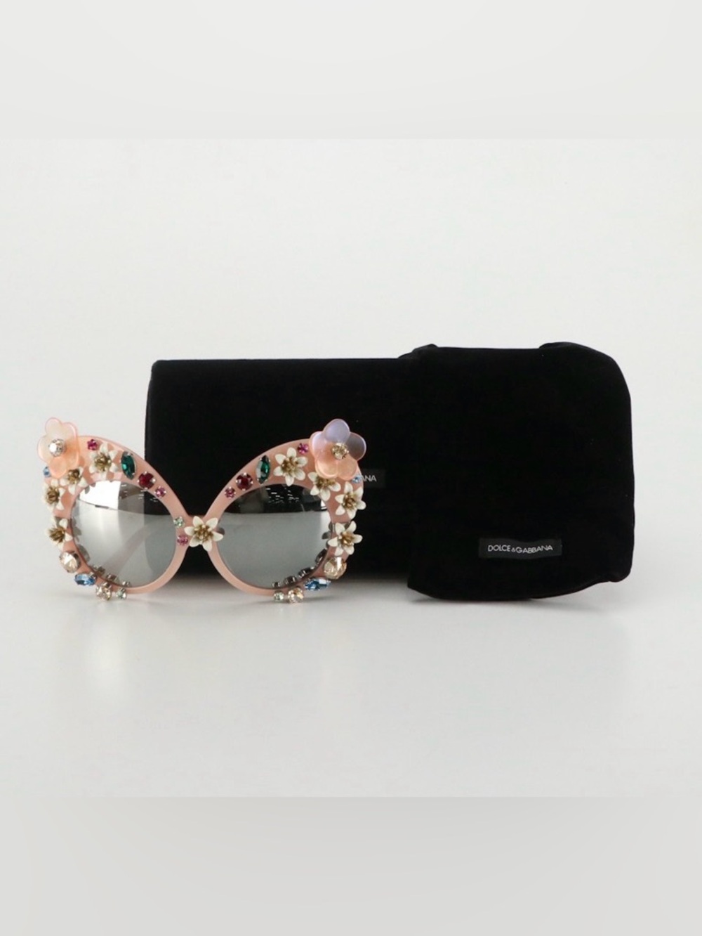 Dolce & Gabbana DG4292 Floral Appliqué & Embellished Butterfly Sunglasses W Case